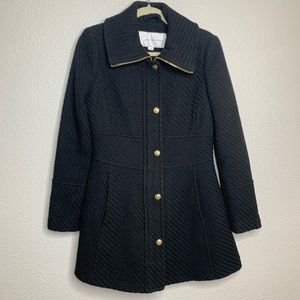 JESSICA SIMPSON Black Wool Blend Coat SMALL